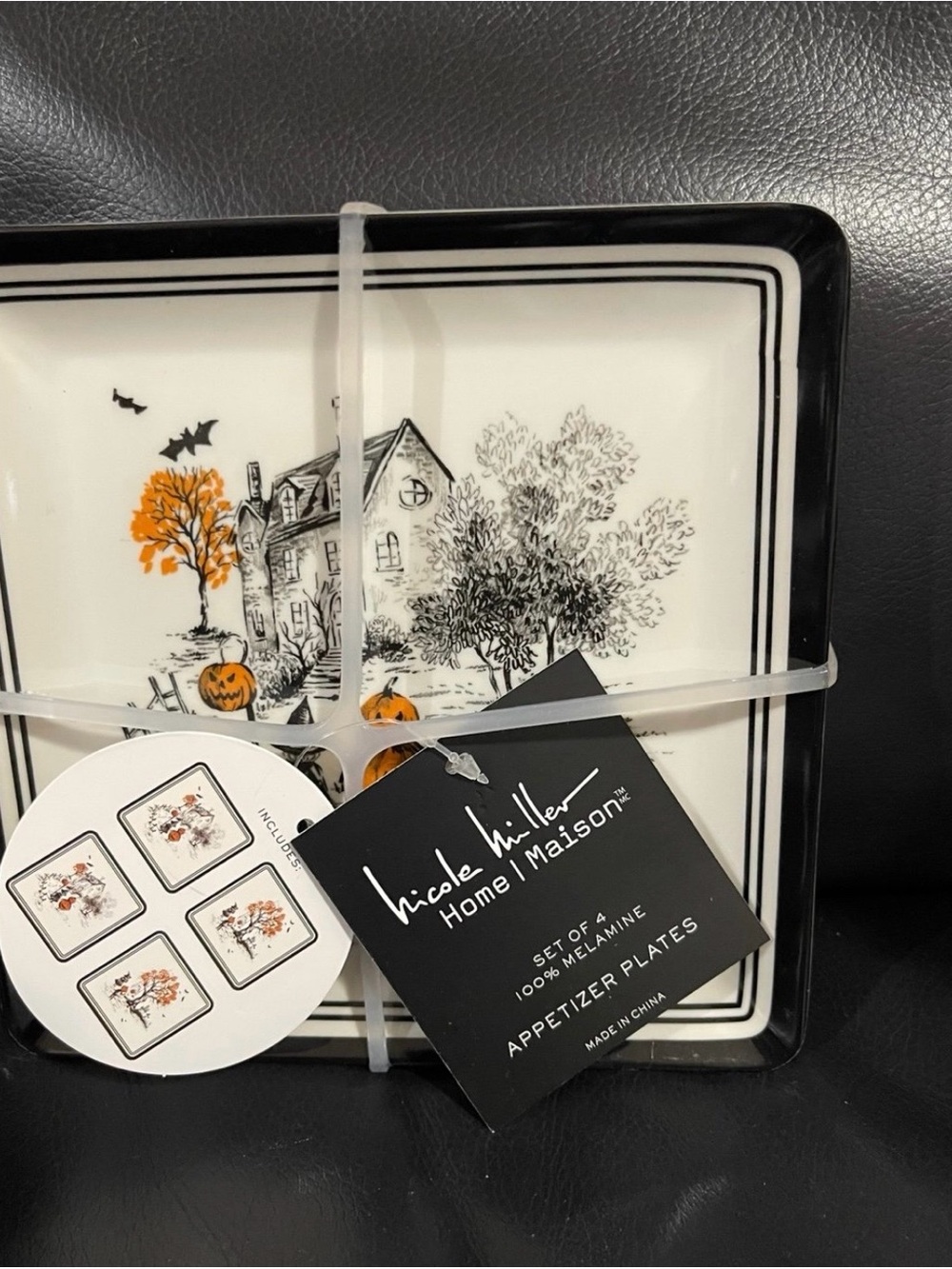 Halloween Nicole Miller Appetizer Plates, Set of 4